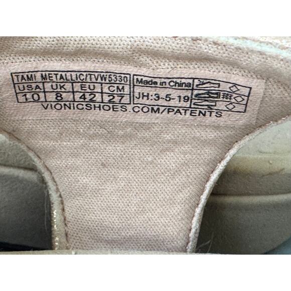 Vionic Rose Gold Orthotic Sandals Size 10 | Adjustable Straps | Comfort Wedge - Picture 3 of 5